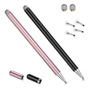 Lápiz Stylus Capacitivo Universal Punta Disco 2 Piezas Rosa