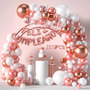 Juego De Globos Decorativos 155 Piezas Metálicos Rosa Confet Rosa