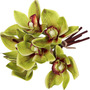 Orquídeas Cymbidium 6 Piezas Verde Realista Flores De Seda