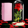 Rosa Eterna Artificial Con Luces Led Para Decoración De Inte