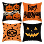 Funda Cojines Halloween 45x45 Cm 4 Piezas Decoración Naranja