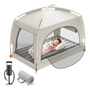 Cama De Viaje Inflable Para Niños Con Tienda Portátil Caqui Caqui Gris