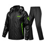 Impermeable Deportivo Para Motociclista 3 Piezas Verde Verde Ajuste Regular