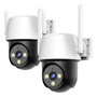Cámara De Seguridad Exterior 2k Wifi 360 Ptz Visión Nocturna 2 Packs