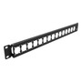 Panel De Rack 1u Xlr Hdmi 16 Perforaciones 19 Pulgadas Metal Black