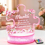Lámpara Led 3d Rompecabezas Personalizada Para Mamá 12x10 Cm