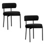Juego De 2 Sillas Tapizadas Bouclé Negras Para Comedor Diseño De La Tela Color De La Estructura De La Silla Color Del Asiento