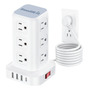 Regleta Multicontacto 12 Salidas 4 Puertos Usb 1.98m Blanco Blanco