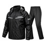 Impermeable Para Motociclista Traje Lluvia 3 Piezas Gris Osc Gris Oscuro Ajuste Regular
