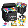 Marcadores Doble Punta 120 Colores Para Dibujo Y Pintura Multicolor