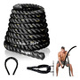 Cuerda De Batalla 1.5 Cm Con Manga Protectora Para Fitness A. Negro-amarillo