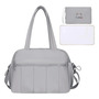 Mochila Pañalera Gran Capacidad Con Cambiador Impermeable 15 Gris