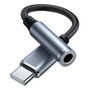 Adaptador Usb C A Jack 3.5mm Para iPhone Y Galaxy Audio Gris