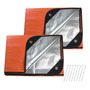 Paquete De 2 Mantas De Supervivencia Térmicas 152x208 Cm Naranja