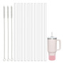 10 Popotes Reutilizables Ajustables De 31 Cm Con Cepillos Li Transparente