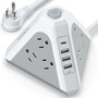Torre Multicontacto 9 Enchufes 3 Usb 1 Usb-c 2 Metros Color