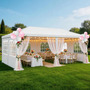 Toldo Plegable 3x6 M Impermeable Para Jardín Y Fiestas Blanco