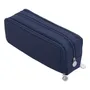 Estuche Grande Azul Marino Con 3 Compartimentos Para Lápices