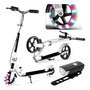 Scooter Plegable Para Niños Y Adultos Con Frenos Y Luces 150 Blanco/negro Nombre Del Diseño