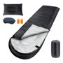 Saco De Dormir Camping 3 Estaciones Ligero Impermeable Adult Negro Ubicación De La Cremallera