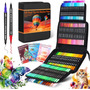 Plumones Doble Punta 120 Colores Tinta A Base De Agua Para D Assorted