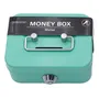 Caja De Seguridad Metal Pequeña Portátil Con Llave Verde