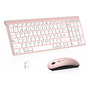Kit Teclado Mecánico Inalámbrico Y Ratón Rosa Español Qwerty Color Del Teclado Color Del Mouse
