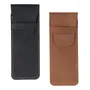 Estuche De Cuero Para Plumas 2 Piezas Negro Y Marrón 16x6 Cm