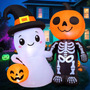 Decoración Inflable Halloween 160 Cm Fantasma Calabaza Led