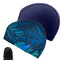 Gorra De Natación Unisex Azul Con Estampado Botánico Suave Azul + Botánicos Diseño De La Tela Código Medio