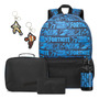 Juego De Mochilas Escolares Fortnite 6 Piezas Color Azul