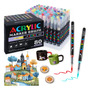 Set De 80 Plumones Acrílicos No Tóxicos Para Arte Y Manualid Multicolor