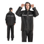 Impermeable Motocicleta Reflejante Capucha Traje De Lluvia Negro Positivo