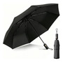 Paraguas Plegable Automático Grande Resistente Al Viento 8 V Negro Diseño De La Tela
