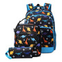 Mochila Infantil 3 Piezas Dinosaurios Bolsa Estuche Impermea Dinosaurios Negro Diseño De La Tela