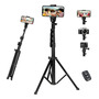 Trípode Extensible 160cm Con Control Remoto Para Smartphone Color