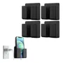 Soporte Pared Para Teléfono Autoadhesivo 4 Piezas Negro