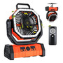 Ventilador Portátil Recargable 20000mah Luz Led 4 Velocidade Naranja