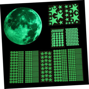 1091 Pegatinas Estrellas Fluorescentes Verde Para Pared Infa Verde Estrella