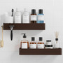 Estante De Baño Color Café Bordes De Hierro 38x12 Cm 1 Kg