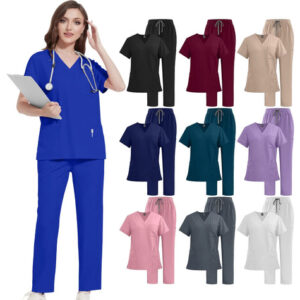 Uniforme Quirúrgico Mujer Pijama Jogger Antifluidos Azul Con Azul