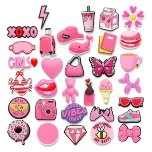 Pines Kawaii Rosas Para Personalizar Crocs Y Tenis 36 Unidad