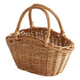 Cesta De Mimbre Con Asa Tejida Natural Para Hogar Y Picnic