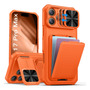 Funda iPhone 17 Pro Max Resistente Con Soporte Para Tarjeta Naranja Nombre Del Diseño