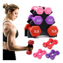 Mancuernas Hexagonales De Neopreno Antideslizantes Para Ejer Multicolor