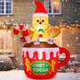 Decoración Inflable Hombre De Jengibre Navidad 180 Cm Led Ex