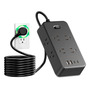Regleta Multicontacto 8 Salidas 2 Usb C 1.8m Protector Picos Negro-u13