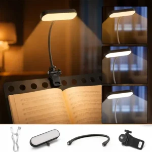 Luz De Lectura Led Recargable Con Cuello Flexibles 3 Modos