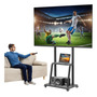 Soporte Tv Móvil Con Ruedas 32 A 75 Pulgadas Altura Ajustabl Negro