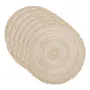 Manteles Individuales Redondos Trenzados Set De 6 Beige 38cm